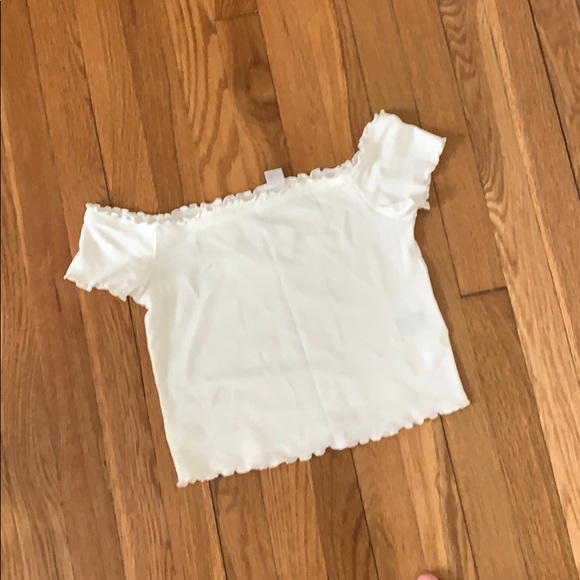cropped white off the shoulder T and dress pants! - Picture 2 of 3